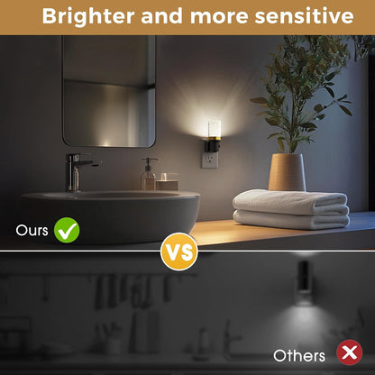 L LOHAS LED Night Light, Dimmable Night Lights Plug into Wall, Automatic Night Lights Plug in with Auto Light Sensor,Adjustable Brightness Amber LED Night Light, for Bedroom Hallway Home Decor
