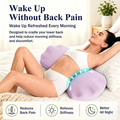 Fledano Lumbar Pillow for Sleeping, Lumbar Support Pillow for Bed for Back Pain Relief, Memory Foam Lower Back Pillow for Bed, Back Support Pillow for Side & Back Sleepers, Washable Cover
