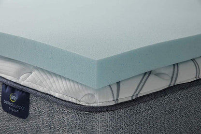 Serta ThermaGel Cooling, Pressure-Relieving Memory Foam Mattress Topper, 3 Inch, Queen,Blue