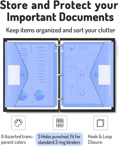 Forvencer Binder Pocket, Super Heavyweight Plastic Binder Folders