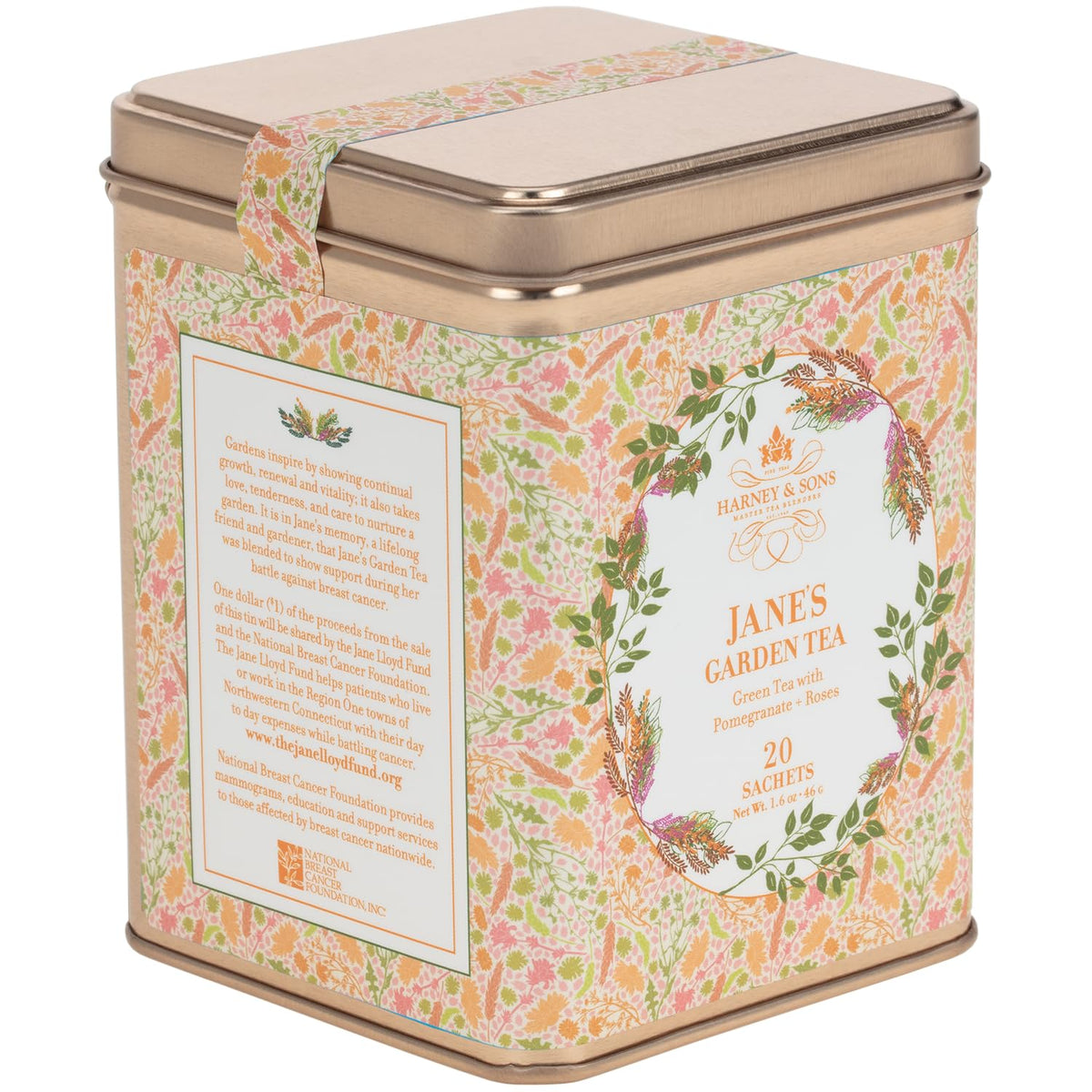 Harney & Sons Jane's Garden Green Tea, 20 Sachets in Tin