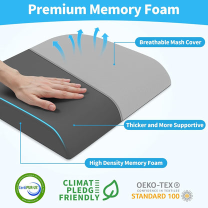 TranquilRelax Large Seat Cushion, Memory Foam Cushion for Long Sitting Hours on Office Chair, Car Seat, Non-Slip Chair Pad for Sciatica, Coccyx, Tailbone Pain Relief & Post-Surgery Recovery (Black)