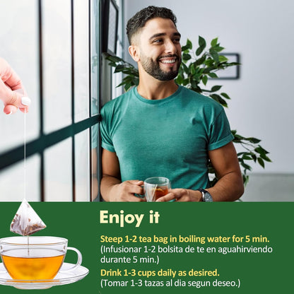 Herbmood Cleavers Lymphatic Drainage Tea Bags for Lymph System Support, Horsetail and Dandelion Organic Herbal Formula, Lymphatic Cleanse & Detox, Edema Relief. Te de Cola de Caballo Herb. 30 Bags