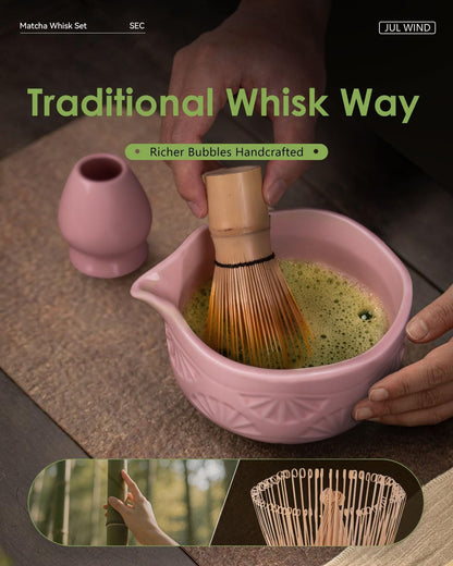 Matcha Whisk - 2-pack Bamboo matcha Whisk set, Handcrafted Traditional Japanese Chasen, 100-Prong Matcha Stirrer Wisk Mixer Brush for Authentic Matcha Tea Preparation