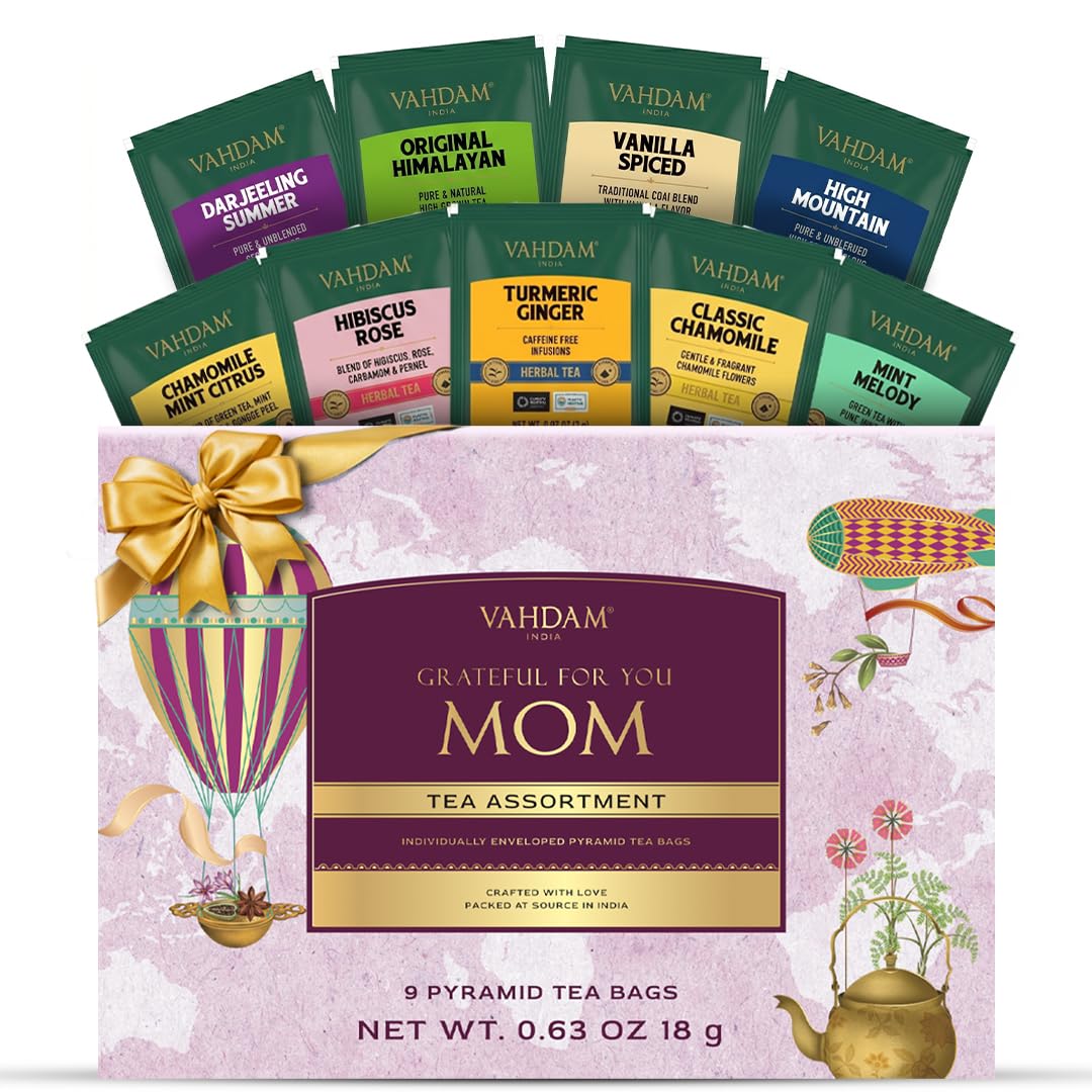 VAHDAM, Assorted Black Tea Loose Leaf Tea Gift Set (10 Flavors) Gift Ideas for Women & Men | Directly Sourced From Assam and Darjeeling | Resealable Ziplock Pouch