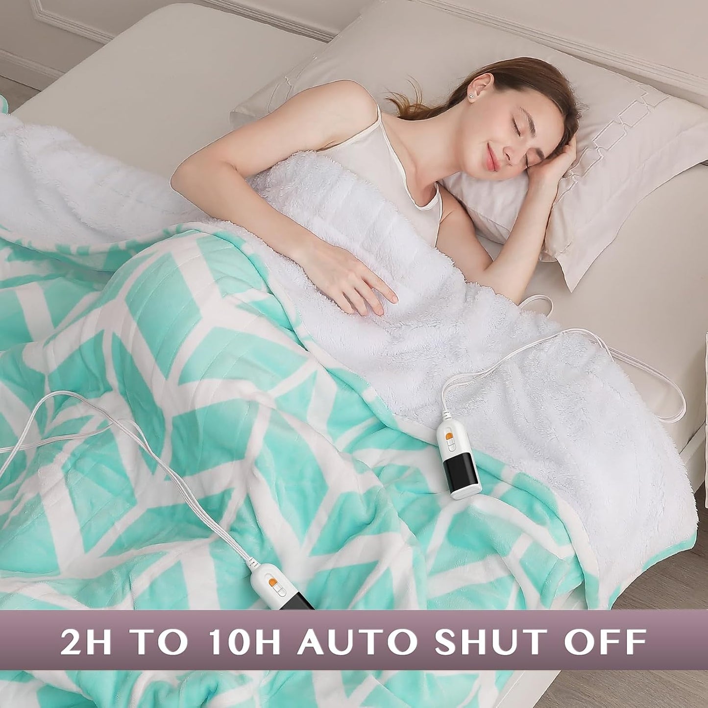 VENTIMI Electric Blanket Heated Throw, 50" x 60" Heated Blanket with 5 Heat Levels & 3 Hours Auto Off, Fast Heating Blankets with ETL & FCC Certification, Grey