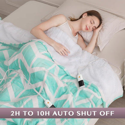 VENTIMI Electric Blanket Heated Throw, 50" x 60" Heated Blanket with 5 Heat Levels & 3 Hours Auto Off, Fast Heating Blankets with ETL & FCC Certification, Grey