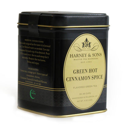 Harney & Sons Green Hot Cinnamon Spice Loose Leaf Tea Tin, 4 oz
