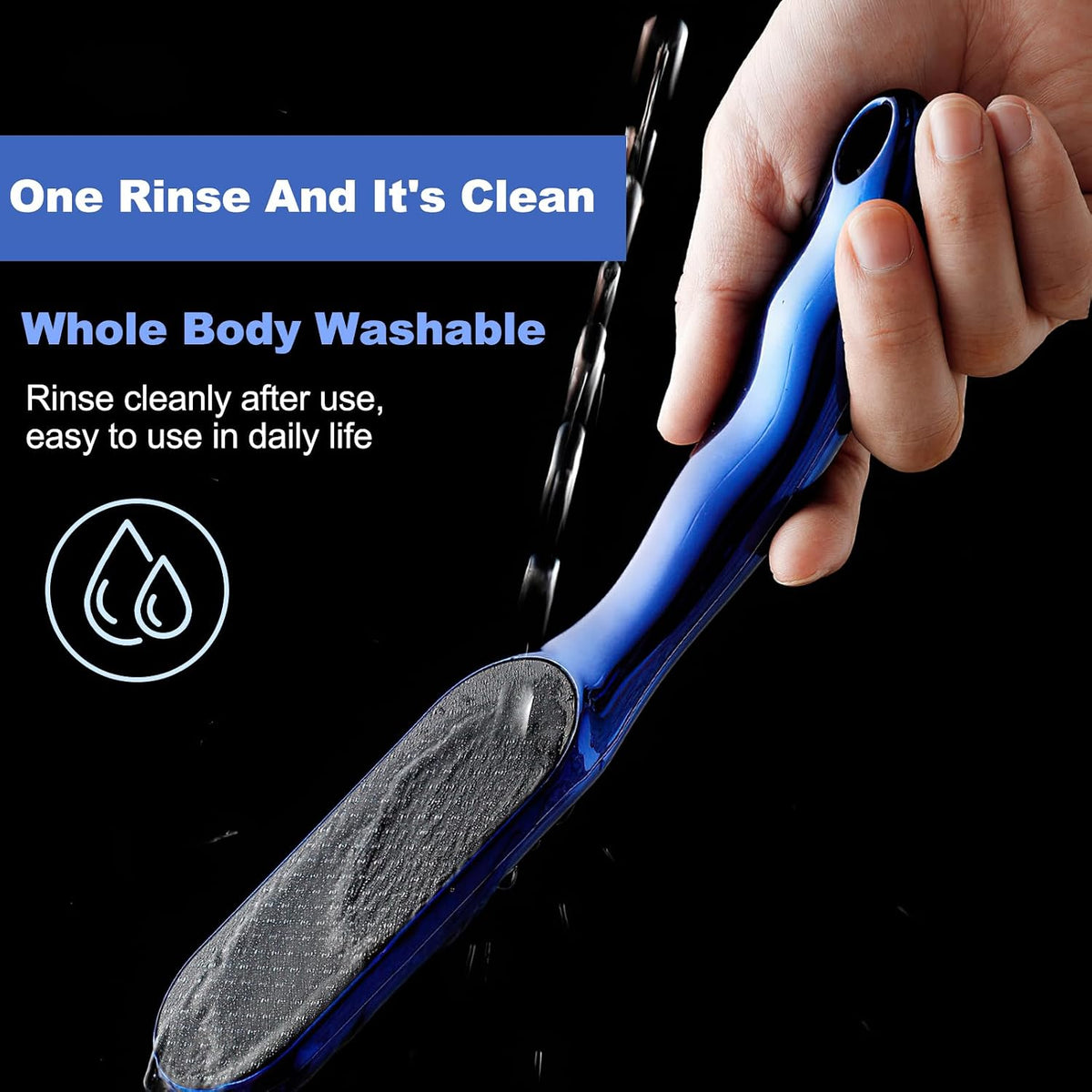 2pcs Hard Skin Remover Nano-Glass Foot File, Nano Glass Foot File with Non-Slip Ergonomic Handle, Professional Foot Care Tools (Gold+Blue)