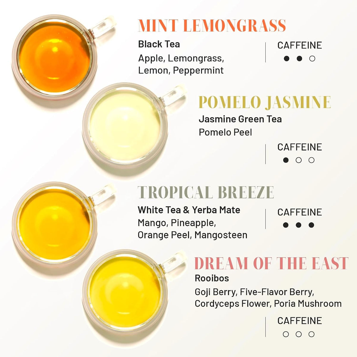 ChaYeah, Premium Tea Collection, 16 Whole Leaf Tea Bags, 8 Assorted Flavors