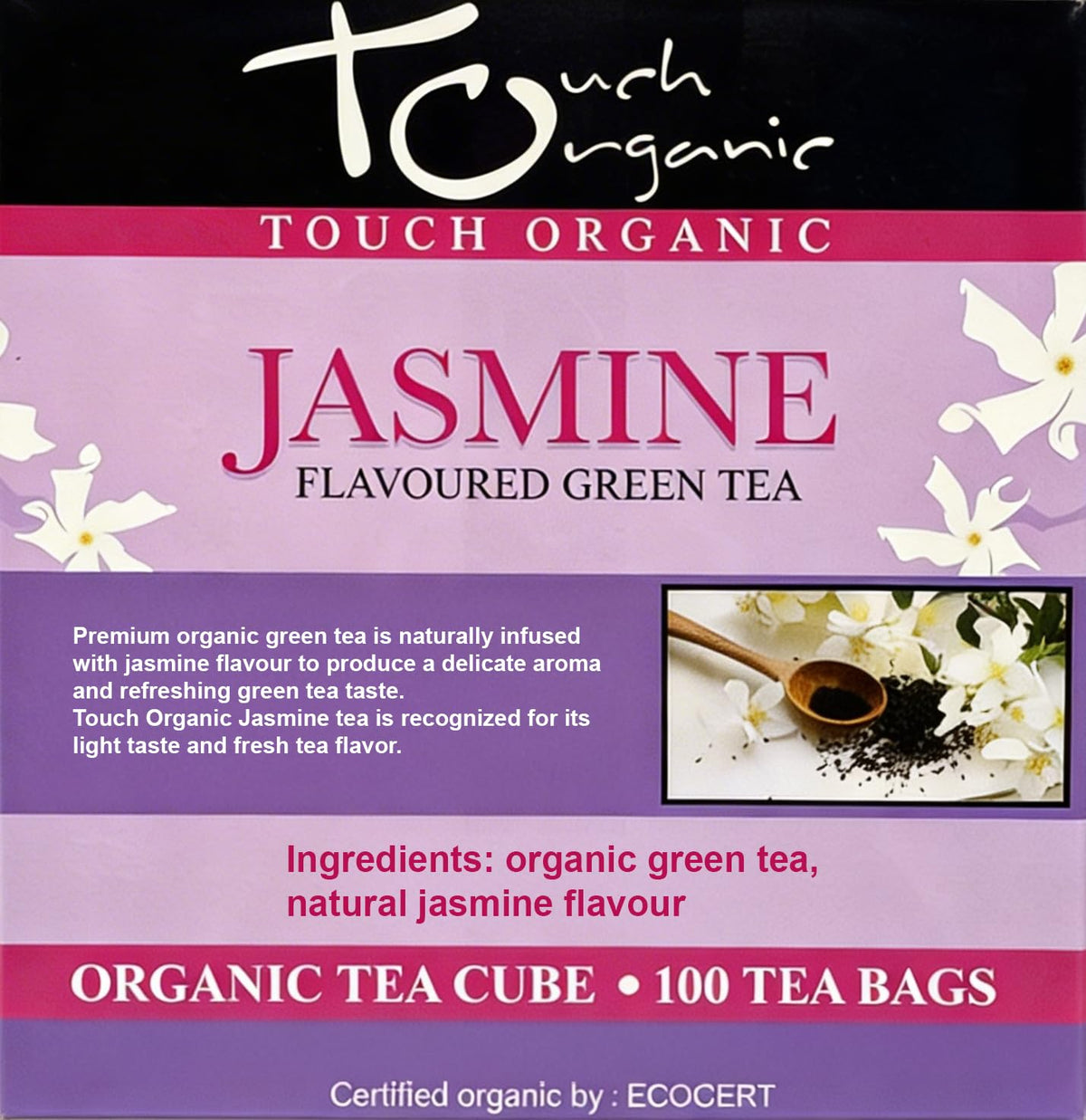Touch Organic China Organic Tea Cube, Jasmine Green Tea