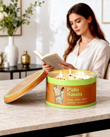 AOOVOO Sage Candle for Cleansing - 3 Wick 12oz Large Scented Candle with Crystals & Sage Leaves Inside, Soy Candles Non Toxic for Meditation Spiritual Gift, Aromatherapy Candle for Women Men