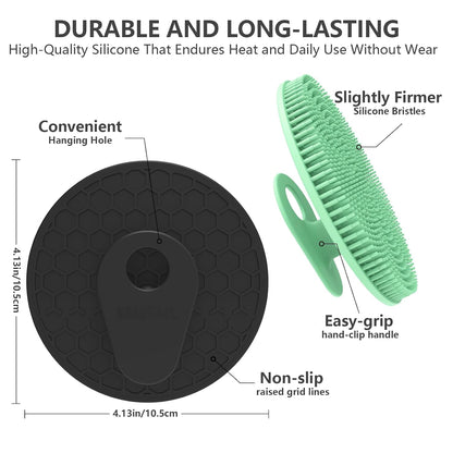 Silicone Body and Face Scrubber Set 5 Pack, BEAUTAIL Shower Bath Scrubber, Gentle Exfoliating Brush for Women Men Sensitive Skin, More Hygienic Than Traditional Loofah, Long Lasting, Black+Pink+Green