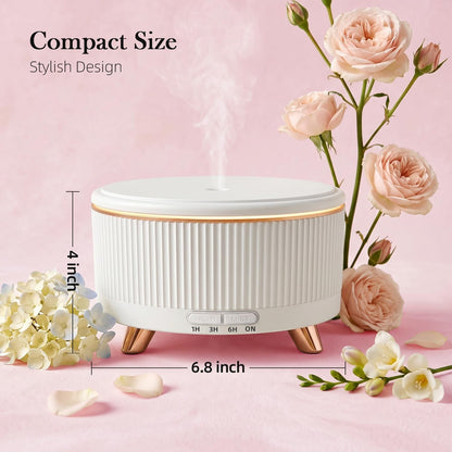 Premium Ultrasonic Essential Oil Diffuser: 500ML Large Capacity, 7-Color Mood Lighting, Remote Control, Timer, Cool Mist Humidifier for Long-Lasting Aromatherapy in Home, Bedroom, Yoga (White)