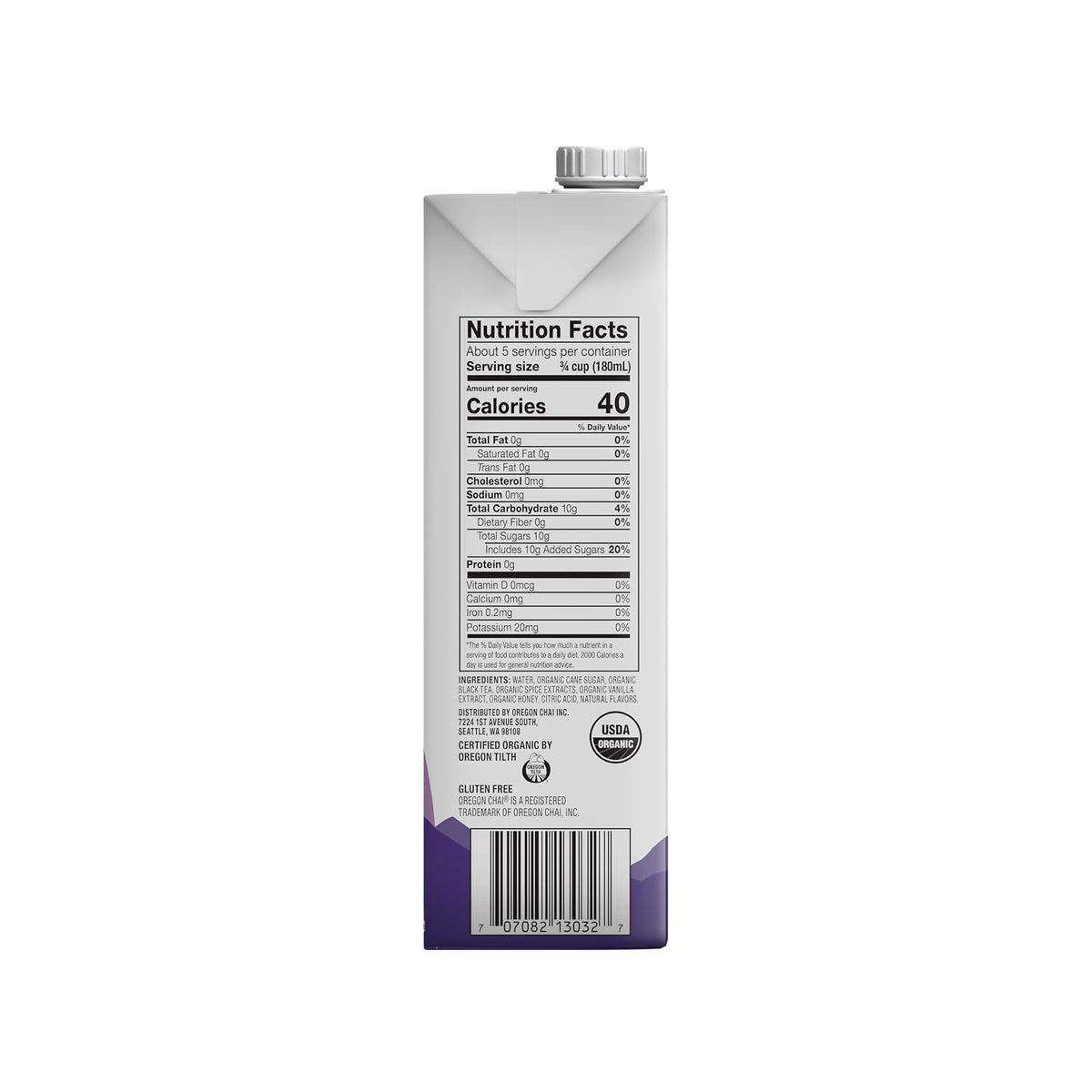 Oregon Chai Sugar Free Chai Concentrate, 32 Fluid Ounce (Pack of 6)