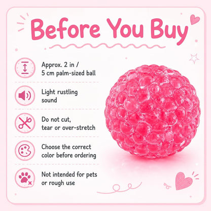 Handmade Stress Relief Balls for Adults, Soft Squeeze Fidget Toy with Rustling Sound, Portable Sensory Desk Toy for Office and Home (1 Blue)