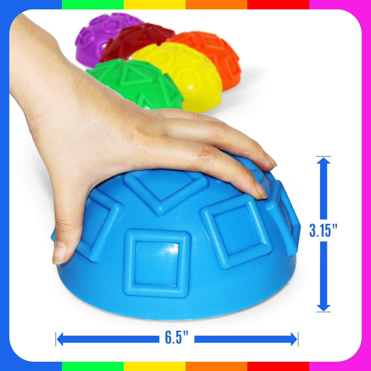 Yes4All Hedgehog Balance Pods for Exercise, Core Body Balancing, Balance Pods for Youth & Adults with Hand Pump - Set of 5