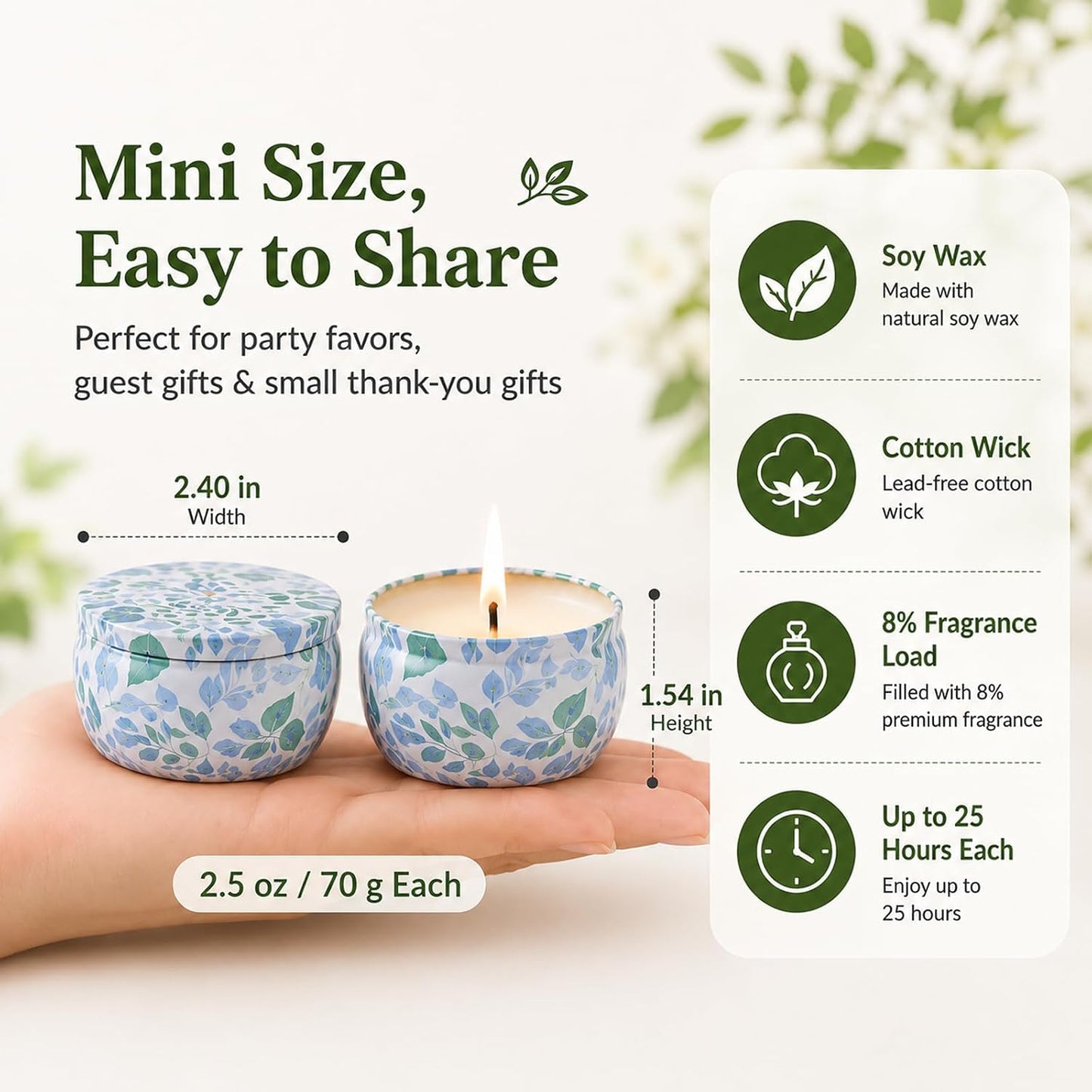 Candles, Scented Candles Gift Set for Women, 8 Pack Fruity Floral Soy Wax Aromatherapy Candles, Travel Tin Candles in Artist Gift Box, Birthday Gifts for Mom, Wife, Sister, Friend, Housewarming