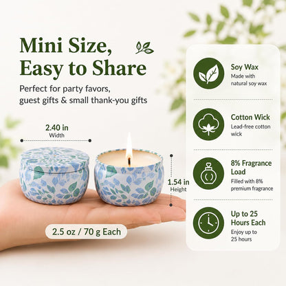 Candles, Scented Candles Gift Set for Women, 8 Pack Fruity Floral Soy Wax Aromatherapy Candles, Travel Tin Candles in Artist Gift Box, Birthday Gifts for Mom, Wife, Sister, Friend, Housewarming