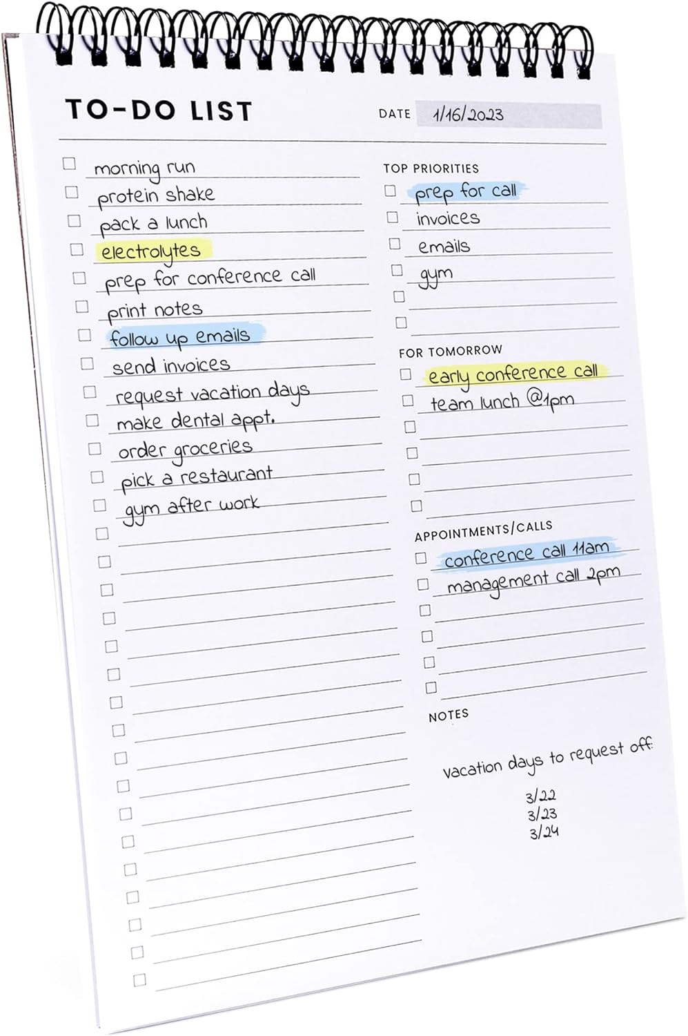 Weekly Planner Pad: To Do List Desk Notepad with Multiple Sections - 8.5x11" 52 Sheets - Undated Tear Off Notebook Calendar - Habit Planning Tracker, Task Goal Checklist Organizer - Agenda Plan Pad