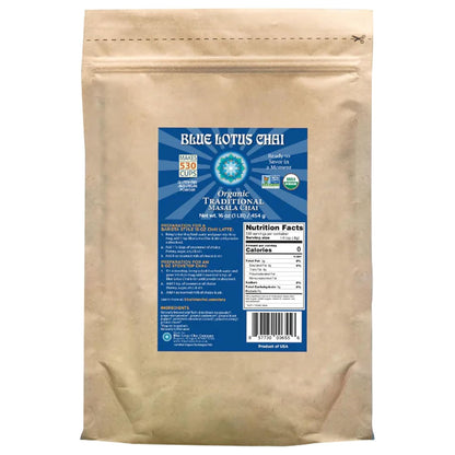 Blue Lotus Chai - Traditional Masala Chai - Makes 100 Cups - 3 Ounce Masala Spiced Chai Powder with Organic Spices - Instant Indian Tea No Steeping - No Gluten
