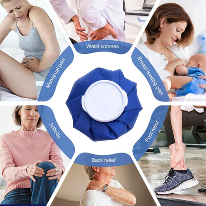 Ice Bags for Injuries, 3rd Gen Reusable Ice Packs, Hot & Cold Therapy Pain Relief, Ice Bag No-Leak & Waterproof, Traditional Ice Pack, Versatile & Durable, Blue (6 in + 11 in)