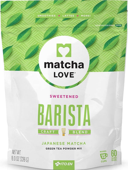 Matcha Love Green Tea Powder Packet, Sweetened, 8 Ounce