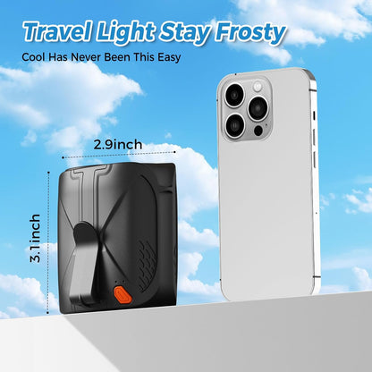 Waist Fan Portable Clip on: 6000mAh Mini Rechargeable Personal Belt Cooling Fan under Shirt - Cool Body Fans Under Clothes for Outdoor Travel Walking Work for Men and Women (Black)