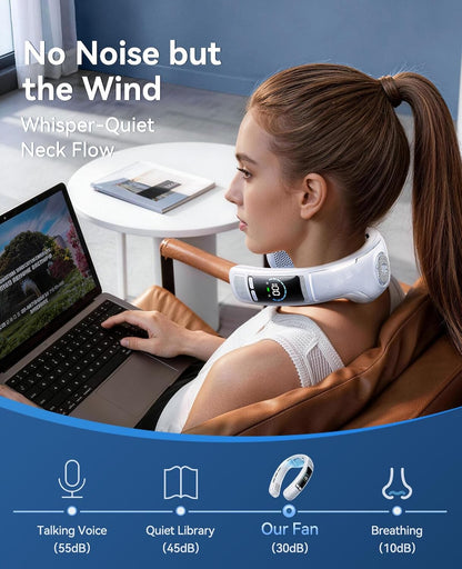 Neck Air Conditioner, Portable Neck Fan with Large Cooling Area, 22H Max Cooling, 100 Speeds, 6000mAh Battery, Digital Display, Wearable Fan for Outdoor Work, Office & Travel Black