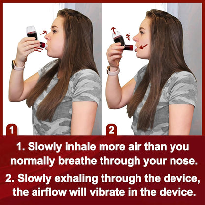 Flutter Valve Device for Lungs, Breathing Exercise Devicefor Lungs, Adjustable Resistance for Natural Mucus Removal, Portable Lung Exerciser Device | Breathing Trainer
