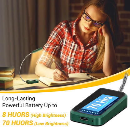 2 Pack Rechargeable Book Lights for Reading at Night, Eye-Caring Clip-On Reading Lights with 3 Color Temperatures & 3 Brightness Levels, Long Runtime Small Lightweight Clip on Lamp, Gifts for Reader