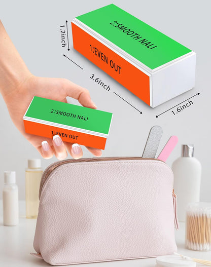 Maryton Nail Buffer Block, Medium/Fine Grit 100/180 Finishing Buffers for Acrylic Nails Gel Polish Nails, 3 Way Professional Pedicure Manicure Buffer Kits, 5 Count (Purple)