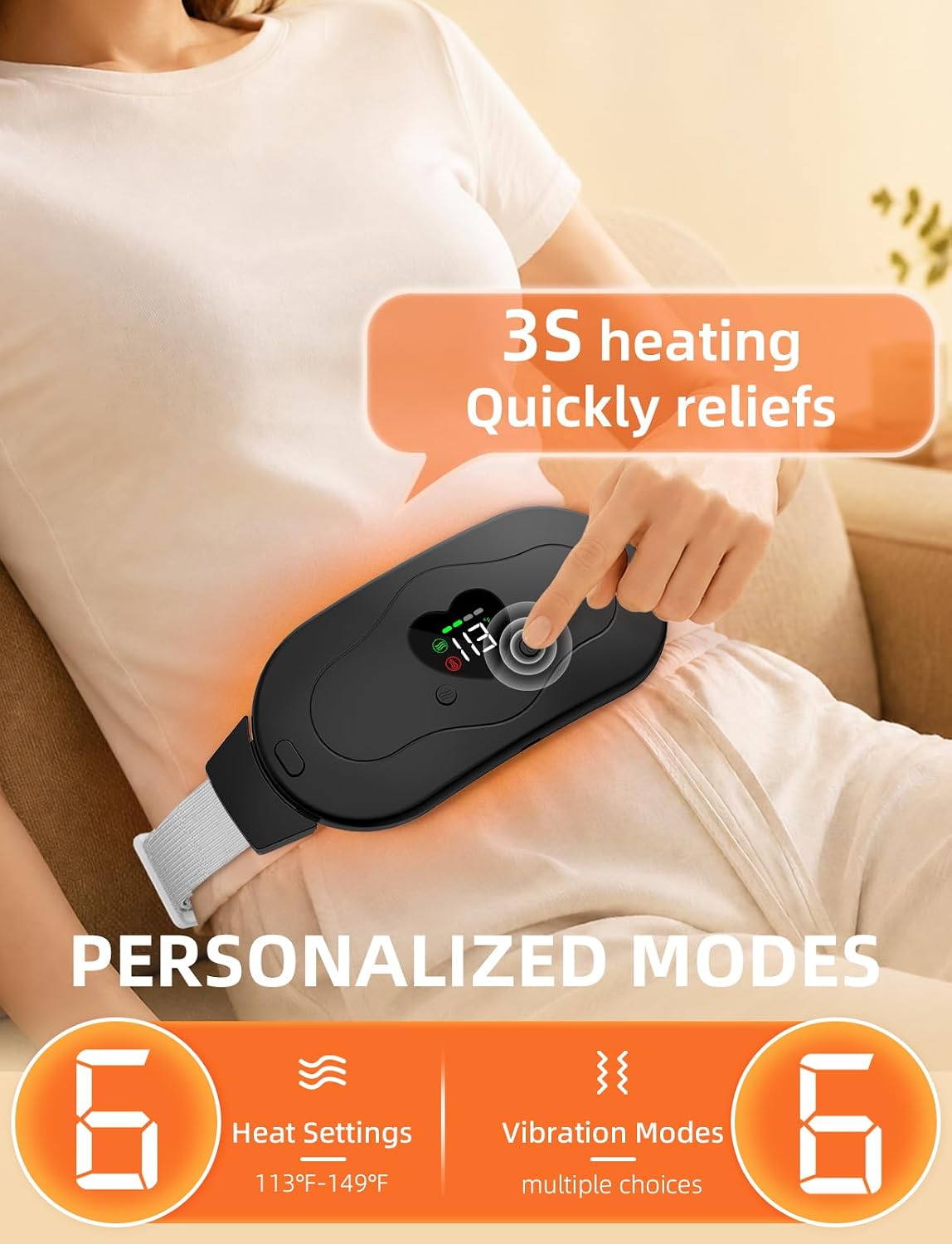 Glyduny Portable Heart Heating Pads, Electric Cordless Heat Pad