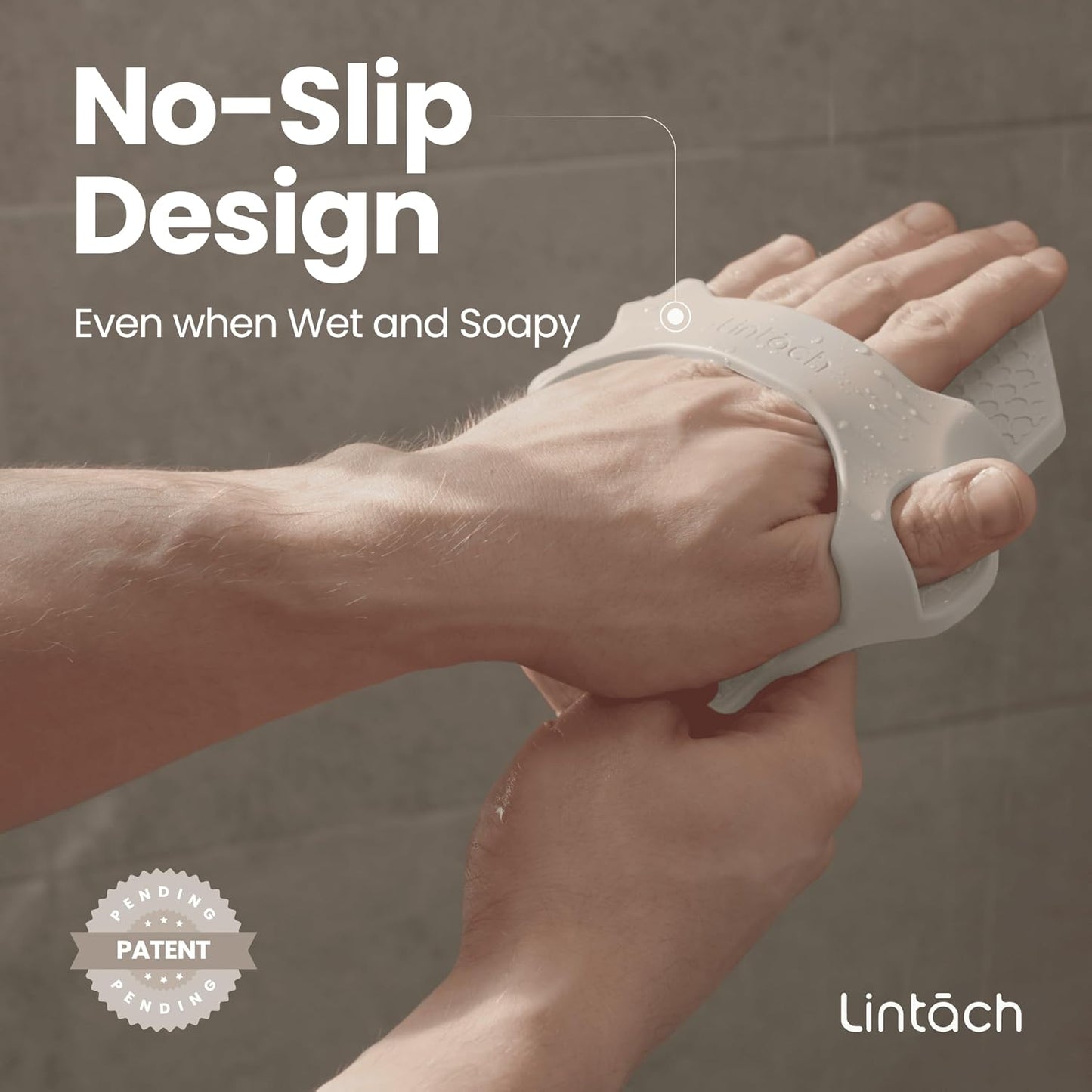 Silicone Shower Scrubber for Body – Exfoliating Loofah Alternative, Zinc & Silver-Infused, Hygienic & Gentle for Sensitive Skin, Durable & Long-Lasting Body Scrubber for Men - Sky Blue