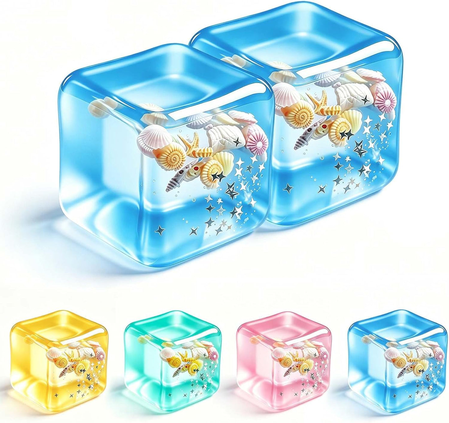 Stress Cube Squishy Fidget Toys- 2 Pack Squeeze Toys, Gifts Anxiety Relief Items for Teens & Adults Men Women, Office Desk Accessories Sensory Toy for Anxiety ADHD, Party Favors Goodie Bag Fillers