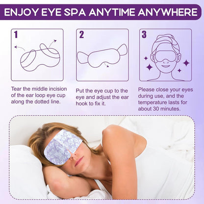 XPCARE 32 Pack Steam Eye Masks for Dry Eyes, SPA Warm Sleep Eye Mask, Disposable Heated Eye Mask for Dark Circles, Puffy Eyes, Relief Stress Eye Fatigue(Unscented)