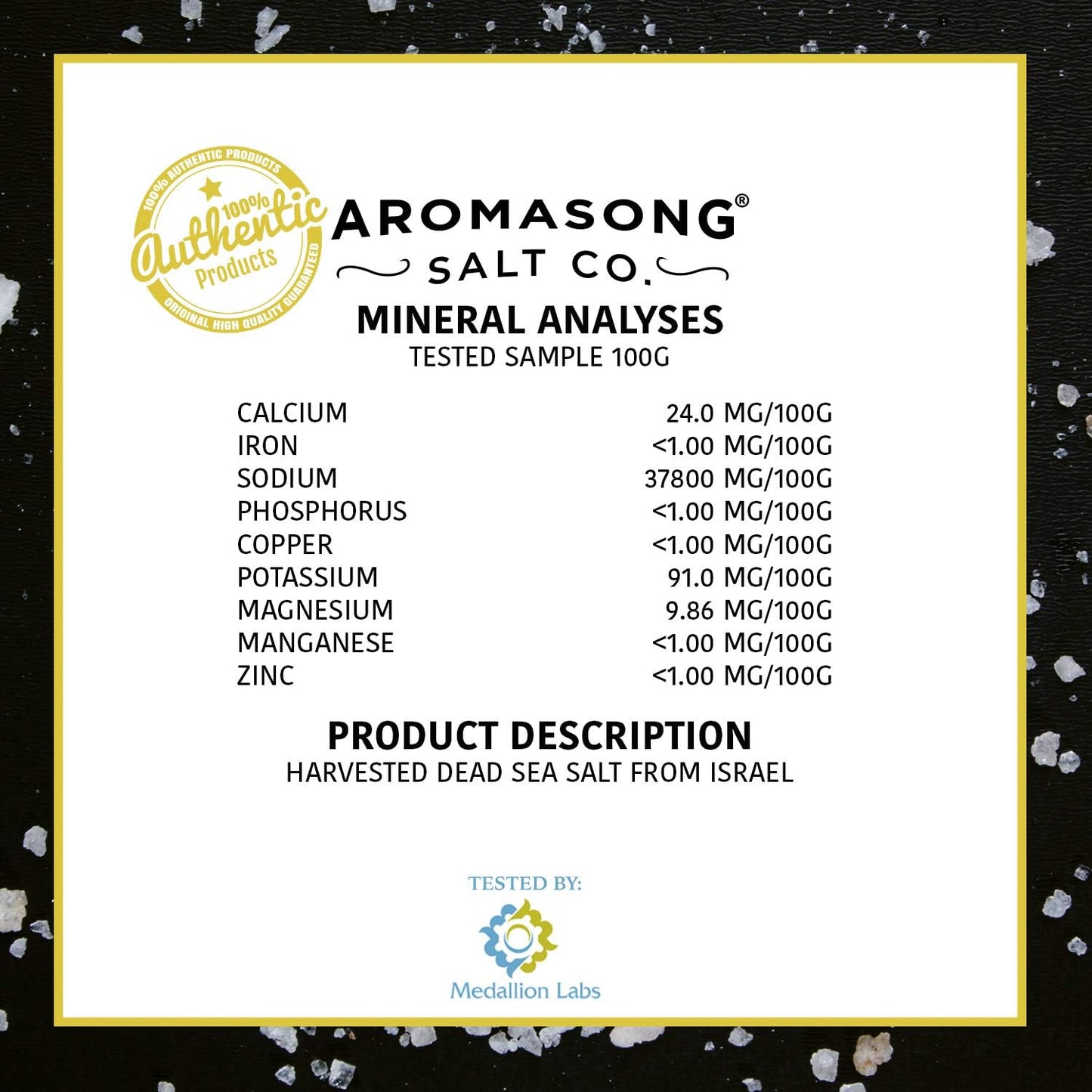 Aromasong Dead Sea Salt - Spa Bath Salt - 19 Lbs Fine Grain Bulk - 100% Pure - Better Absorbing Than Epsom Salt - Soak for Women & Men for Skin Issues and to Relax Tired Muscles - Resealable Pack.