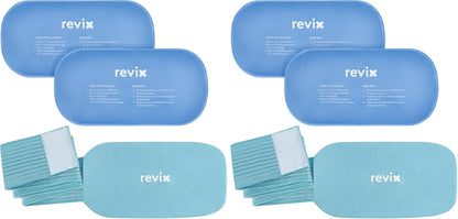 REVIX Ice Packs for Injuries Reusable, 2 Packs Hot and Cold Pack with Adjustable Strap, Flexible Ice Wraps for Joints and Muscle, Rotator Cuff, Back, Knee Discomfort Relief (10" x 5" Blue)