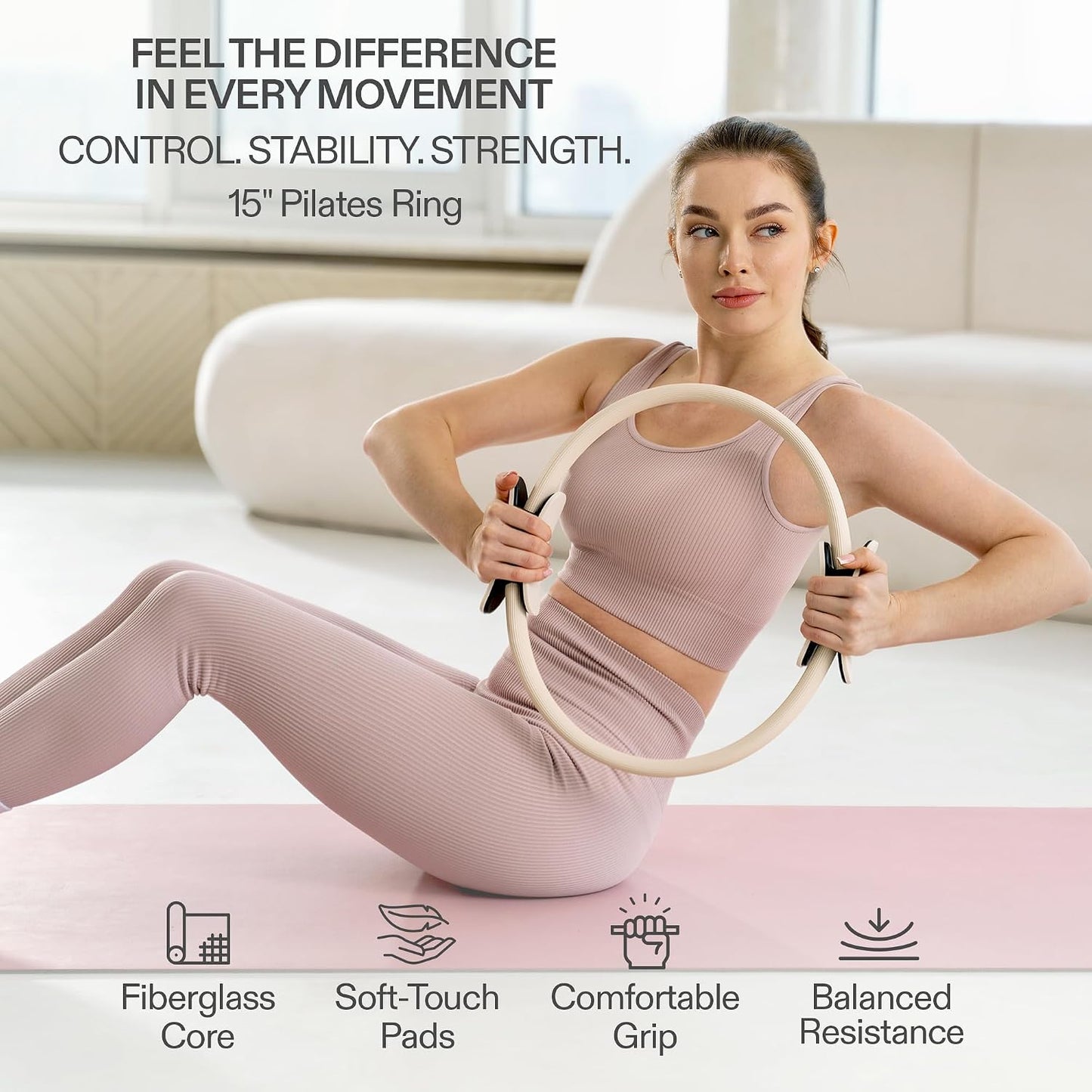 Signature Pilates Set - Complete Pilates Kit with Ring, Ball, Wrist and Ankle Weights & Resistance Bands for Home or Studio Workouts