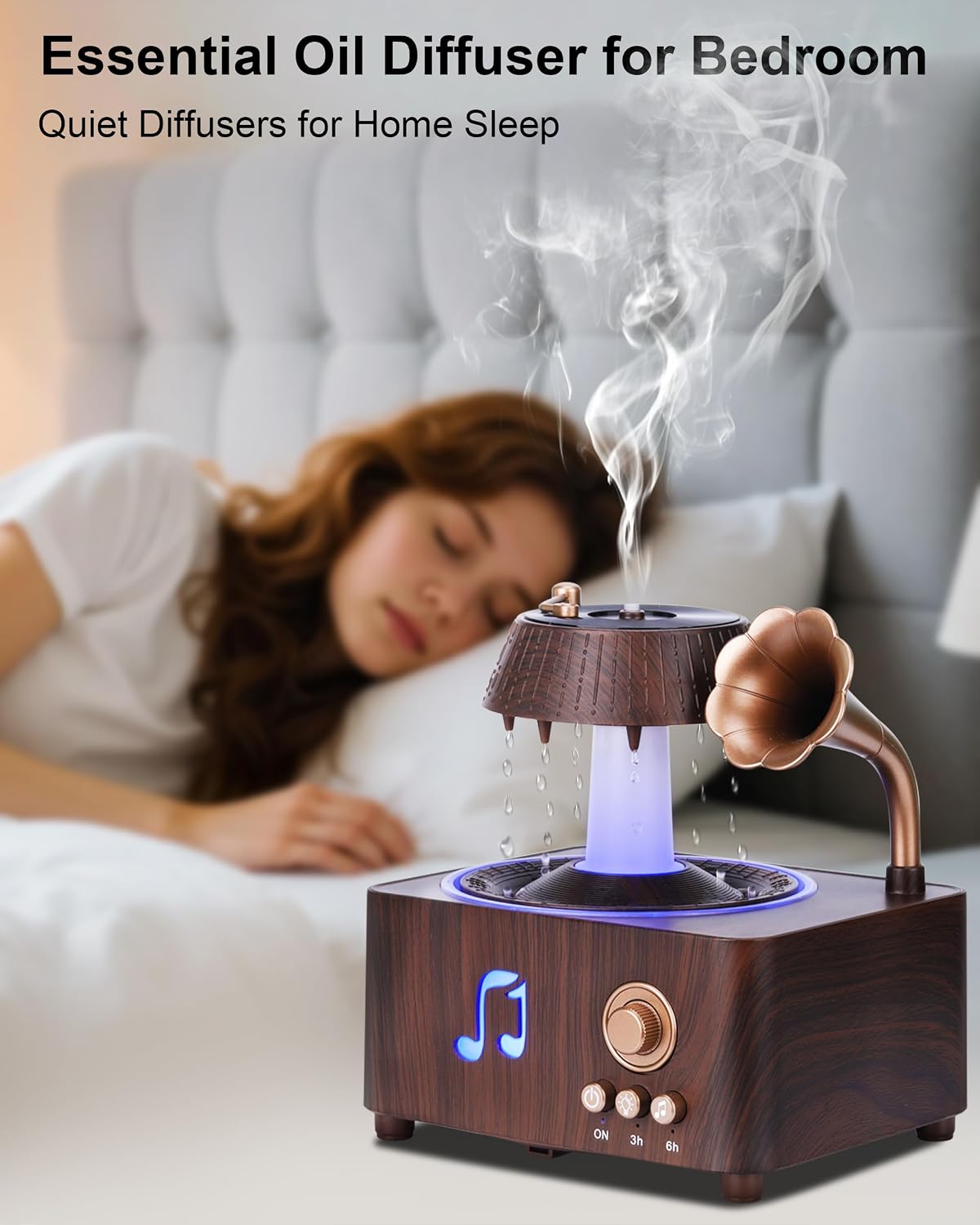 Essential Oil Diffuser, 250ml Cool Mist Rain Design | 7-Color Led, 20db Quiet, Ideal For Home, Office, Or Yoga. Compatible With All Pure Essential Oils And Fragrances