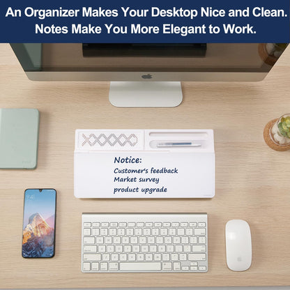 TSJ OFFICE Whiteboard Weekly Dry-Erase-Board - Desktop White Board Calendar Desk Organizers with Accessories Computer Keyboard Stand with Drawer, for Office, Home, School Supplies - White Calendar