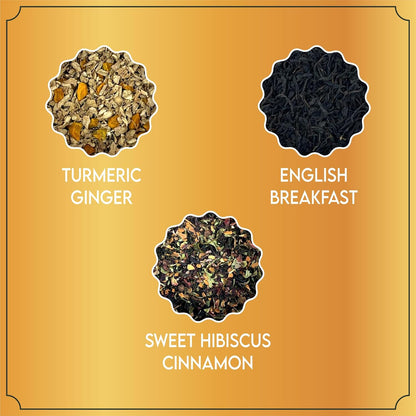 Tea Gift Box Set Combo, 3 Refreshing Flavors, 100g (3.5oz), 50 Tea Bags