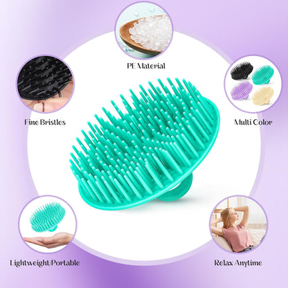 4PCS Hair Scalp Scrubber Massager Brush Head Exfoliator Shower Shampoo Comb