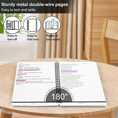 Utron 3 PCS Small Spiral Notebook 5x7, Notebooks for Note Taking, Morandi Spiral Journal Notebook, Work Notebook Small Notebooks 5x7 with Strap, Cute Notebooks for Women 70 Sheets/Note Books