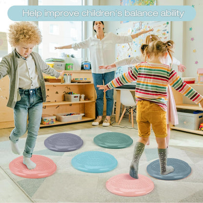 Amylove 6 Pcs Wiggle Seat Inflated Wobble Cushion for Sensory Kid 13 Inch Balance Disc Kids Flexible Seating Exercise Sensory Pad Chair Cushion for Classroom Office School (Bright)