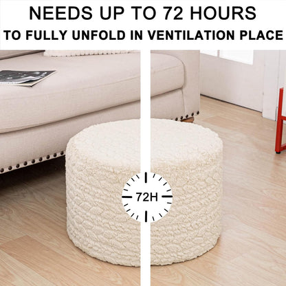 Round Pouf Ottoman 20 x 20 x 14 Inches Boho Poof Home Decor Floor Pouffe Ottoman Foot Rest for Couch Sofa Bean Bag Chairs Living Room Bedroom (Green)