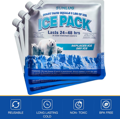 Cooler Ice Packs Reusable Ice Packs for Coolers Long Lasting Freezer Packs for Cooler Bag, Lunch Bags, Cooler Backpacks