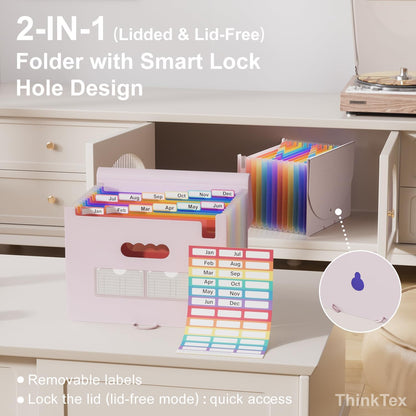 ThinkTex Accordion File Organizer, 12 - Pocket Expanding File Folders