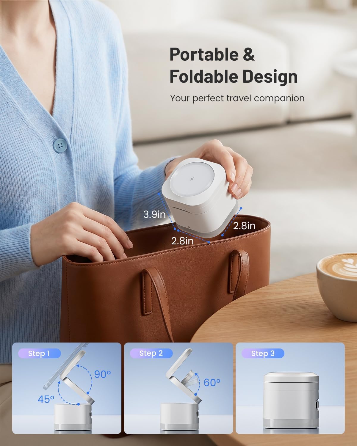 3-in-1 Magnetic Wireless Charging Station, Foldable Charger Stand