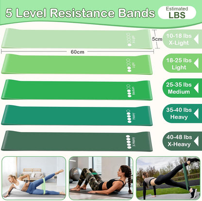 Hoedia Pilates Kit for Women, Pilates Equipment Ring and Ball Set with Resistance Bands, Yoga Strap, Core Sliders, Socks, Bag & Guide for Starter Home Workout Fitness Gym Essentials